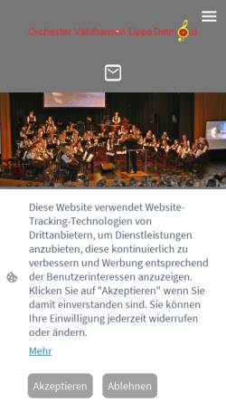 Vorschau der mobilen Webseite www.orchester-vahlhausen.de, Orchester Vahlhausen Lippe-Detmold