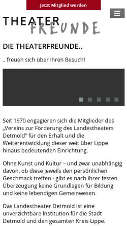 Vorschau der mobilen Webseite www.theaterfreunde-detmold.de, Theaterfreunde Detmold