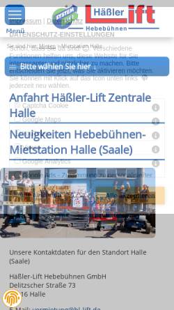 Vorschau der mobilen Webseite www.hebebuehnen-deutschland.de, ABH Häßler-Lift GmbH