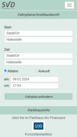 Vorschau der mobilen Webseite www.stadtverkehr-detmold.de, Stadtverkehr Detmold GmbH (SVD)