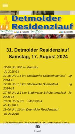 Vorschau der mobilen Webseite www.detmolder-residenzlauf.de, Detmolder Residenzlauf