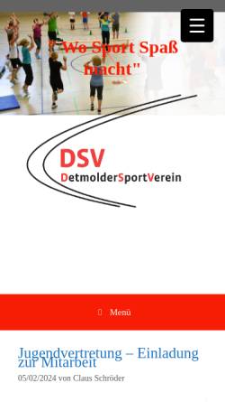 Vorschau der mobilen Webseite www.dtv1860.de, Detmolder TV von 1860 e.V.