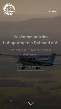 Vorschau der mobilen Webseite www.lsv-detmold.de, Luftsport Verein Detmold e.V.