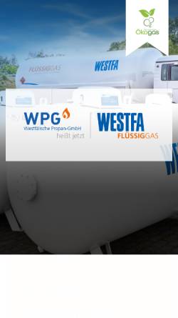 Vorschau der mobilen Webseite www.wpg-gas.de, Westfälische Propan GmbH
