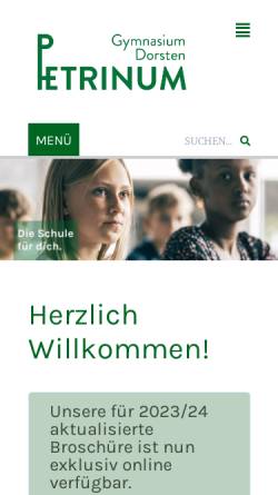 Vorschau der mobilen Webseite petrinum-dorsten.de, Gymnasium Petrinum Dorsten