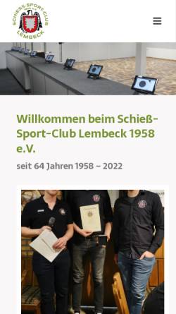 Vorschau der mobilen Webseite www.ssc-lembeck.de, Schieß-Sport-Club Lembeck 1958 e.V.