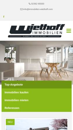 Vorschau der mobilen Webseite www.immobilien-wiethoff.com, Immobilien-H. Wiethoff GmbH