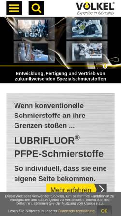 Vorschau der mobilen Webseite www.schmierstoffe.de, Völkel Schmierstoff-Technik