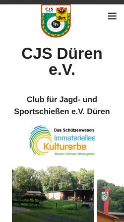 Vorschau der mobilen Webseite www.cjs-dueren.de, Club für Jagd- und Sportschießen e.V. Düren