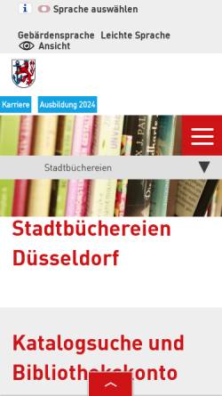 Vorschau der mobilen Webseite www.duesseldorf.de, Düsseldorfer Bibliotheken