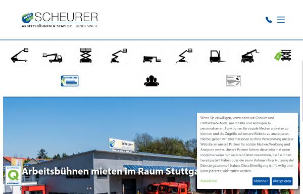 Vorschau von www.scheurer-arbeitsbuehnen.de, Ferdinand Scheurer GmbH