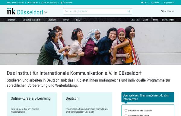 Vorschau von www.iik-duesseldorf.de, Institut für Internationale Kommunikation (IIK)