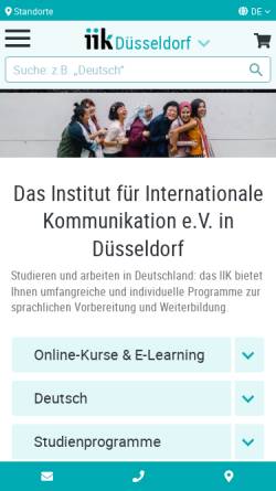 Vorschau der mobilen Webseite www.iik-duesseldorf.de, Institut für Internationale Kommunikation (IIK)
