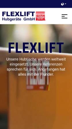 Vorschau der mobilen Webseite www.flexlift.de, Flexlift Hubgeräte GmbH