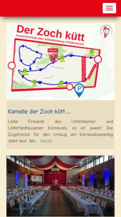 Vorschau der mobilen Webseite www.ka-unterbach.de, Karnevalsausschuss Unterbach 1957 e.V.
