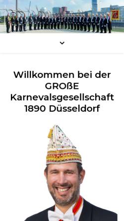 Vorschau der mobilen Webseite www.grosse1890.de, Karnevalsgesellschaft 1890
