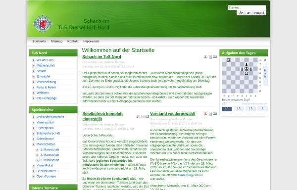 Vorschau von www.tusnord-schach.de, Schachabteilung des Turn- und Sportvereins Düsseldorf-Nord e.V.