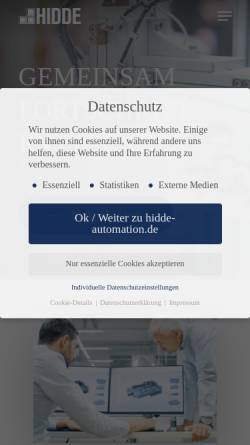 Vorschau der mobilen Webseite www.hiddegmbh.de, Hidde GmbH