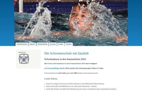 Vorschau von www.schwimmschule-seifert.de, Schwimmschule Gabi Seifert