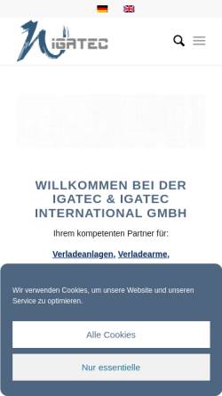 Vorschau der mobilen Webseite www.igatec.de, IGATEC GmbH und IGATEC International GmbH
