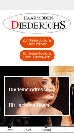 Vorschau der mobilen Webseite www.haarmoden.de, Haarmoden Diederichs