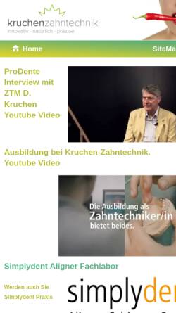 Vorschau der mobilen Webseite www.kruchen-zahntechnik.de, Kruchen Zahntechnik