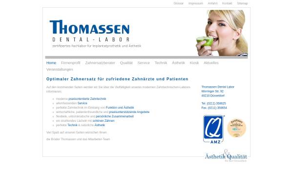 Vorschau von www.thomassen-dental-labor.de, Thomassen Dental-Labor GmbH