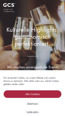 Vorschau der mobilen Webseite www.gcs.info, GCS Event Service Catering