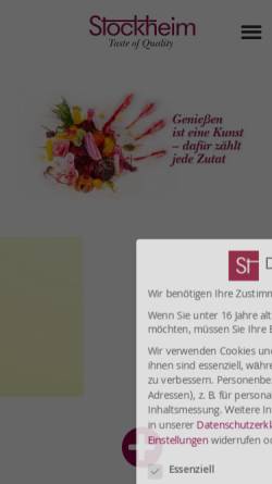 Vorschau der mobilen Webseite www.stockheim.de, Stockheim GmbH & Co. KG