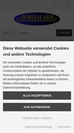 Vorschau der mobilen Webseite www.durstalarm.de, Durstalarm - Jolanthe Olejnik