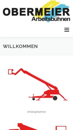 Vorschau der mobilen Webseite www.o-a-b.de, Obermeier Arbeitsbühnen, Inh. Josef Obermeier
