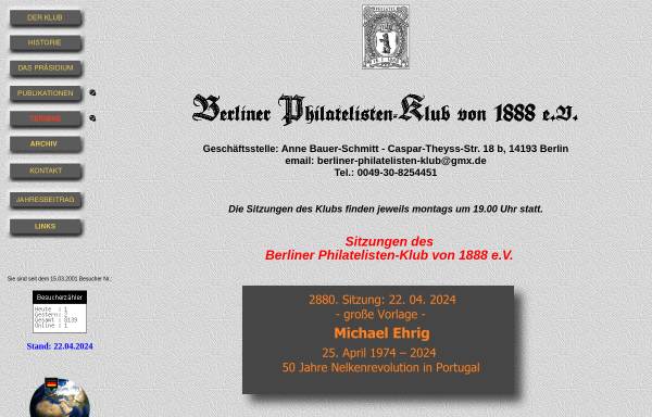 Vorschau von www.berliner-philatelisten-klub-1888.de, Berliner Philatelisten-Klub von 1888 e. V.