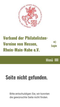 Vorschau der mobilen Webseite www.philatelie-hessen.de, Verbands-HomepageVereine im Verband der Philatelisten-Vereine Hessen, Rhein-Main-Nahe e.V.
