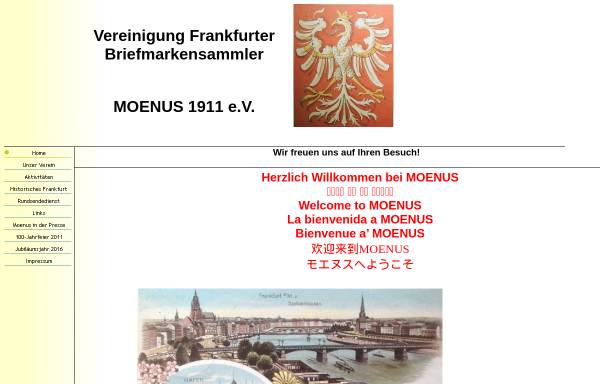 Vorschau von www.moenus1911.de, Vereinigung Frankfurter Briefmarkensammler Moenus 1911 e.V.