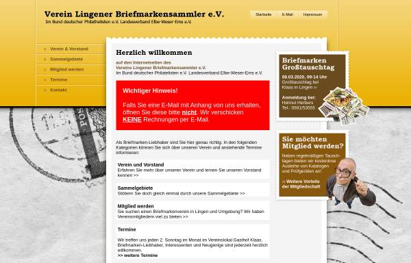 Vorschau von www.lingener-briefmarkensammler.de, Verein Lingener Briefmarkensammler