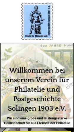 Vorschau der mobilen Webseite www.philatelie-solingen.de, Verein für Philatelie und Postgeschichte Solingen 1903 e. V.