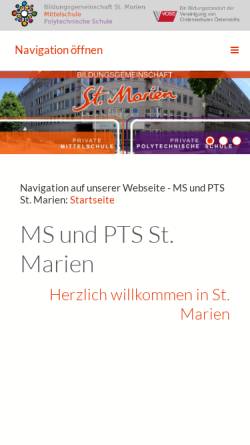 Vorschau der mobilen Webseite www.liniengasse.at, Privathauptschule der Barmherzigen Schwestern - St. Marien