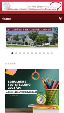 Vorschau der mobilen Webseite www.wiesenschule.info, Volksschule Alma-Seidler-Weg