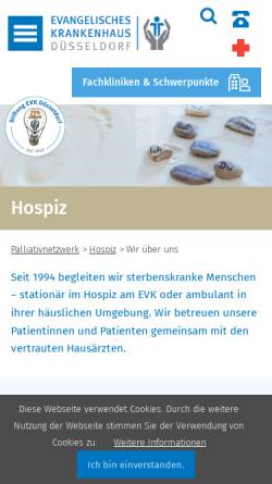 Vorschau der mobilen Webseite www.evk-duesseldorf.de, Hospiz am EVK
