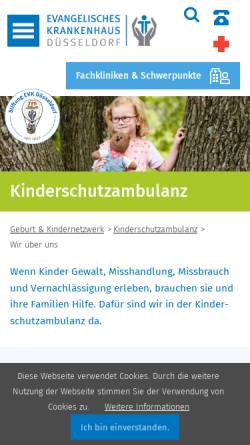 Vorschau der mobilen Webseite www.kinderschutzambulanz.de, Kinderschutzambulanz (KSA)
