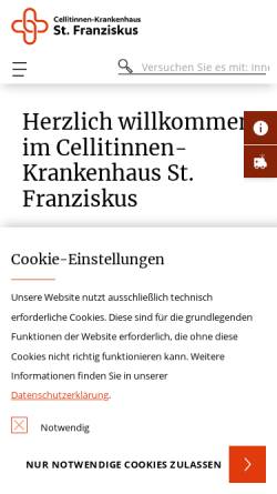 Vorschau der mobilen Webseite www.stfranziskus.de, St. Franziskus-Hospital GmbH