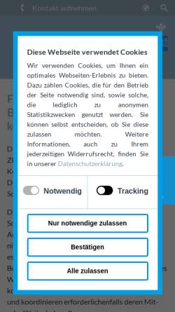 Vorschau der mobilen Webseite www.knie-schulter-zentrum.de, Westdeutsches Knie- und Schulterzentrum