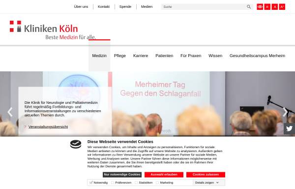 Vorschau von www.kliniken-koeln.de, Hernienzentrum Köln-Merheim (hzm)