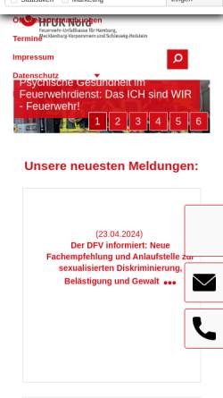Vorschau der mobilen Webseite www.fuk-hamburg.de, Feuerwehr-Unfallkasse Hamburg