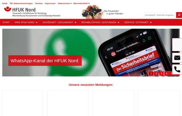 Vorschau von www.fuk-nord.de, Feuerwehr-Unfallkasse Nord