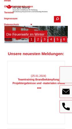 Vorschau der mobilen Webseite www.fuk-nord.de, Feuerwehr-Unfallkasse Nord