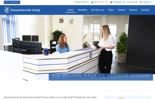 Vorschau von www.geigl.de, Steuerberatungskanzlei Karl Geigl