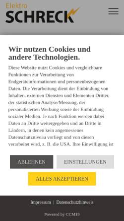 Vorschau der mobilen Webseite www.elektroschreck.de, Elektro Schreck GmbH