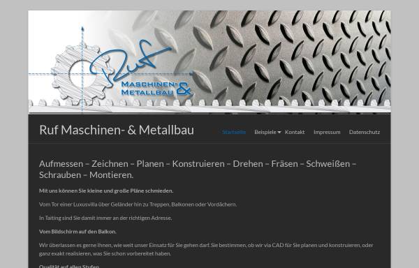 Vorschau von www.ruf-metallbau.de, Maschinen- und Metallbau Ruf