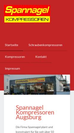 Vorschau der mobilen Webseite www.spannagel-augsburg.de, Airmatic-Spannagel Kompressorenfabriken